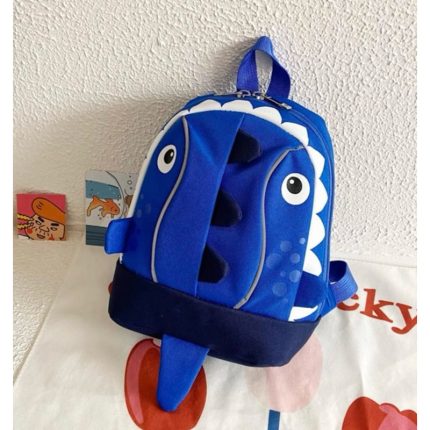 Mochila Infantil de Costas Tubarão no Atacado - Azul